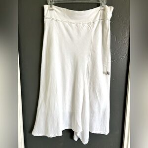 Elegant White Midi Skirt 100% linen